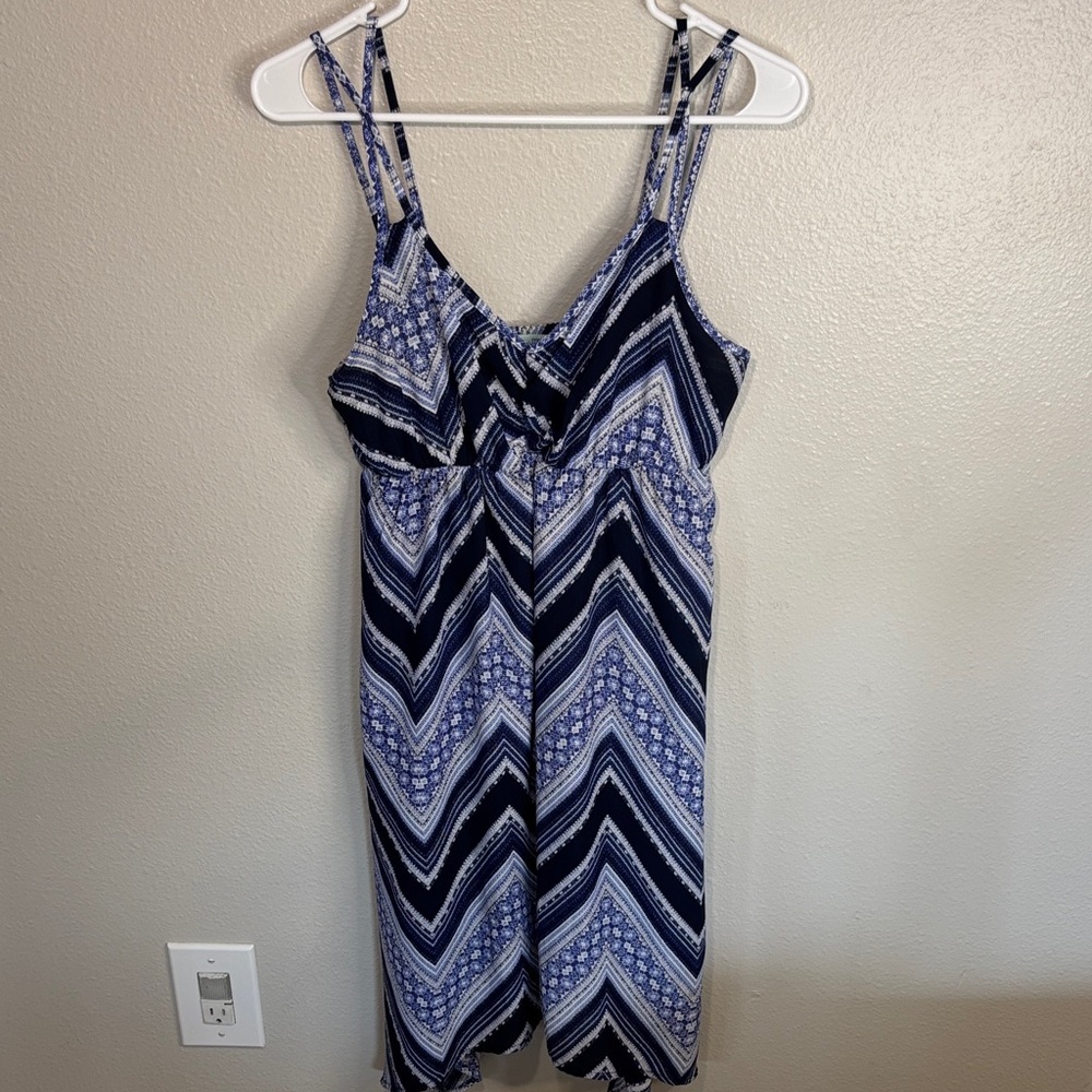 Maurices Navy and White Patterned Dress -159sku